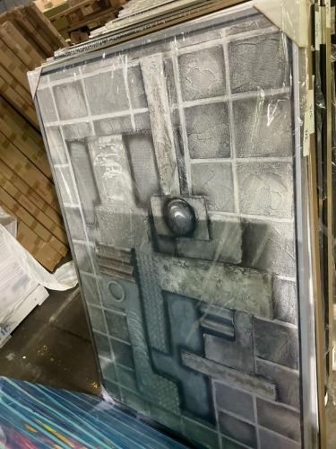 Grey, Silver Artwork 150 x 100cm