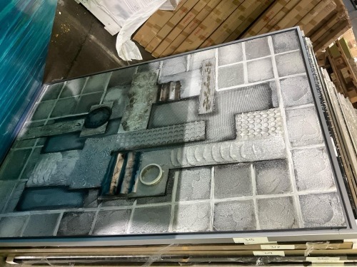 Grey, Silver Artwork 150 x 100cm