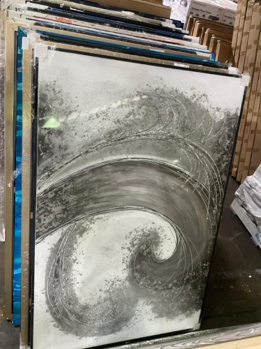 Grey, Silver Artwork 150 x 100cm