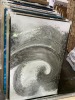 Grey, Silver Artwork 150 x 100cm