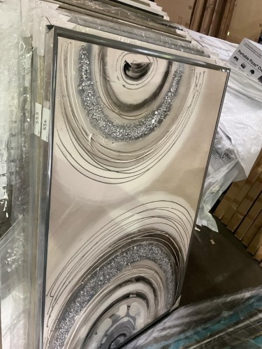 Grey, Silver Artwork 150 x 100cm