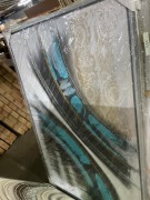 Black, Teal, White, Grey Artwork 150 x 100cm
