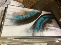 Black, Teal, White, Grey Artwork 150 x 100cm