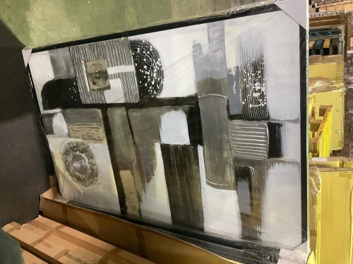 Bundle of 4 Grey, Silver, Gold Artwork 150 x 100cm