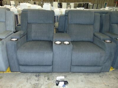 LEMAN Fabric 2 seater electric recliner Lounge / *EBONY
