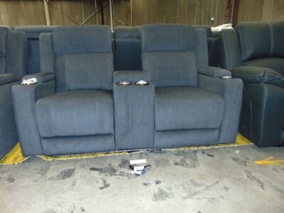LEMAN Fabric 2 seater electric recliner Lounge / *EBONY