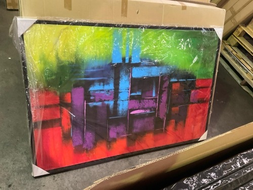 Bundle of 4 Red, Green, Blue Artworks 150 x 100cm