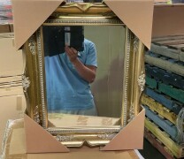 Gold Square Hanging Mirror 54 x 44cm