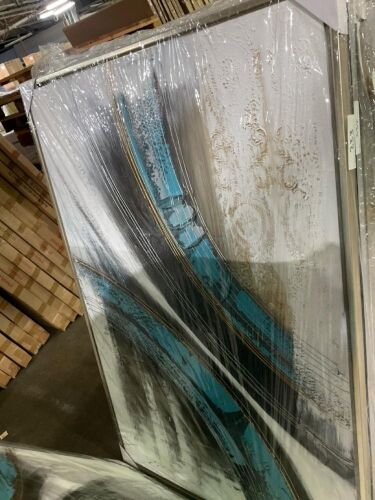 Black, Teal, White, Grey Artwork 150 x 100cm