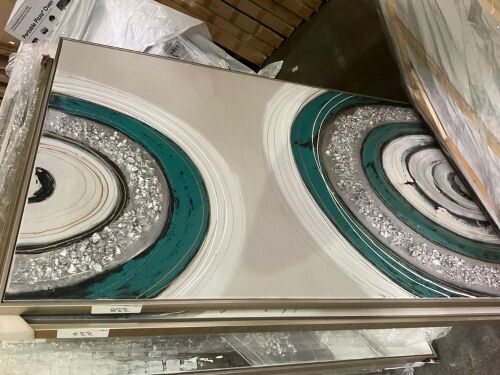 Silver, Teal, White with Texture Artwork 150 x 100cm