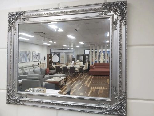 Evaden Silver Ornate Wall Mirror 220 x 130cm