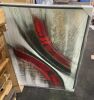 Bundle of 4 Red, Black, Silver Textured Artwork 150 x 100cm
