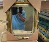 Gold Square Hanging Mirror 54 x 44cm