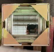 Silver Square Hanging Mirror 40 x 35cm