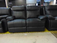DNL KOKO (ISOFA) 2 seater Leather recliner Lounge - BLACK