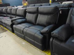 DNL KOKO (ISOFA) 2 seater Leather recliner Lounge - BLACK - 2