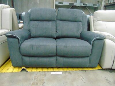 MEDUSA Fabric 2 SEATER recliner Lounge with electric - TOULON EBONY