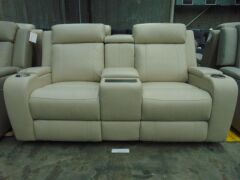 PORTMAN 2 SEATER Leather recliner Lounge *IVORY