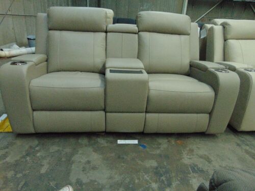 PORTMAN Leather 2 SEATER Lounge with electric recliner*MIS