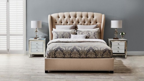 Q-Beatrice bed base in vintage diamond