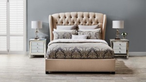 Q-Beatrice bed base in vintage diamond