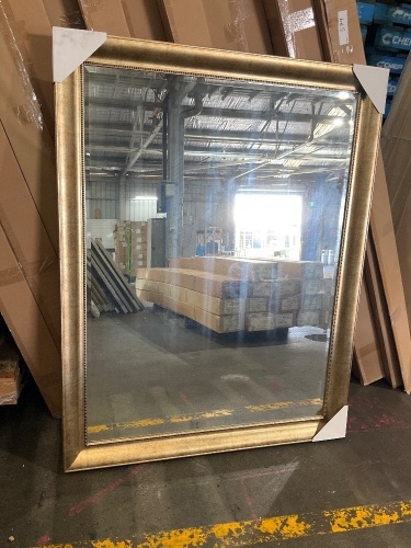 Gold Square Mirror 130 x 100cm, Hanging Mirror
