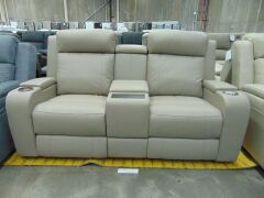 PORTMAN Leather 2 SEATER Lounge with electric recliner*MIS