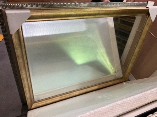 Gold Square Standing Mirror 135 x 105cm
