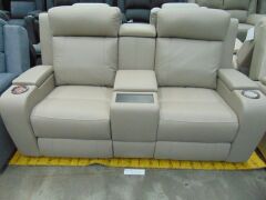 PORTMAN Leather 2 SEATER Lounge with electric recliner*MIS - 2