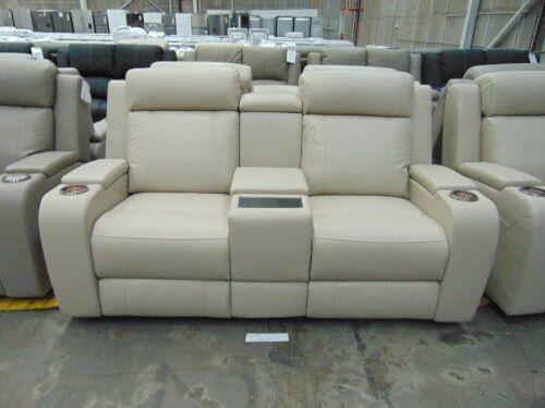 PORTMAN 2 SEATER Electric Leather recliner Lounge *IVORY