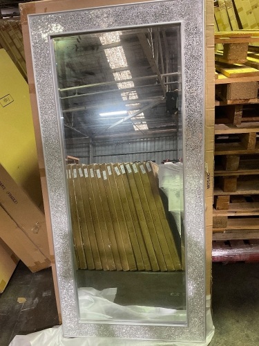 Silver Square Mosaic Mirror 170 x 80cm