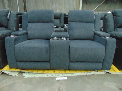 LEMAN Fabric 2 seater electric recliner Lounge / *EBONY