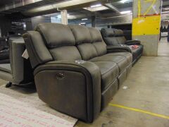 BRADFORD Fabric 3 SEATER RECLINER Lounge- GRY - 2