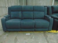 LEMAN Fabric 3 SEATER electric recliner Lounge 3EE- EBONY