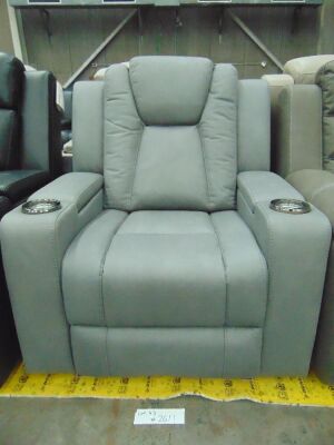 LEMAN Fabric Lounge Single Seater Electric Recliner - EBONY