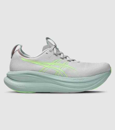 Asics Gel-Nimbus 28 Womens &mdash; Cloud Grey/Illuminate Green &mdash; US 8.5