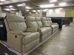 DUSTY Leather Lounge SETTING- INCLUDING 3 SEATER RECLINER+ 2 SEATER RECLINER AND ONE SINGLE SEATER RECLINER - LIGHT GREY - 2
