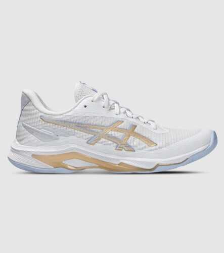 Asics Netburner Ballistic FF 4 ( Wide) (Womens) &mdash; White/Champagne &mdash; US 7.5