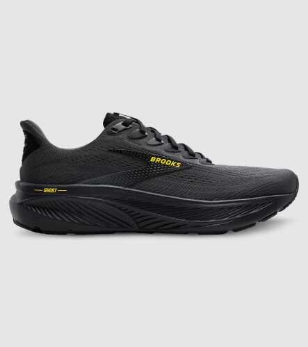 Brooks Ghost 17 / Ebony (Mens, 2E (Wide)) &mdash; Ebony/Black/Yellow &mdash; US 11.5