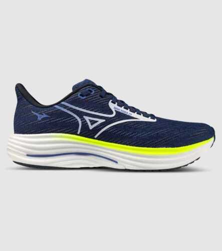 Mizuno Wave Rider 29 Mens &mdash; Estate Blue/White/Lightning Yellow &mdash; US 10.5