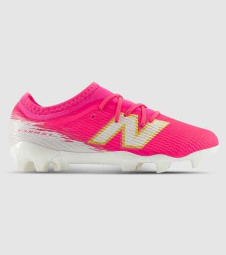New Balance Furon Team Jnr V8 (FG) (GS) Kids Football Boots - Pink &mdash; Pink Heat/Sea Salt/Gold Metallic &mdash; US 1
