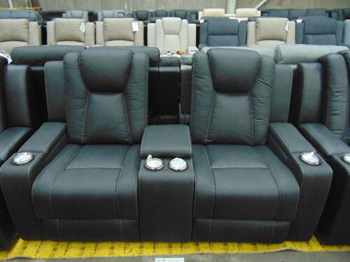 WHITEHAVEN Fabric 2 seater Lounge WITH INBUILT ELECTRIC RECLINER- JET