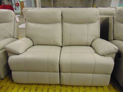DUSTY Leather 2 SEATER RECLINER - LIGHT GREY SP