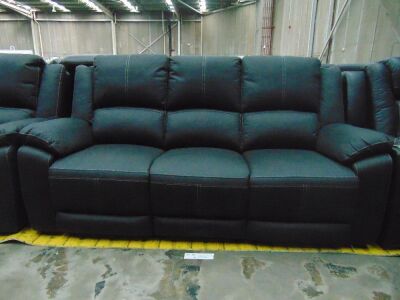 GAUCHO Fabric 3 SEATER recliner Electric Lounge 2ERER*JET Black
