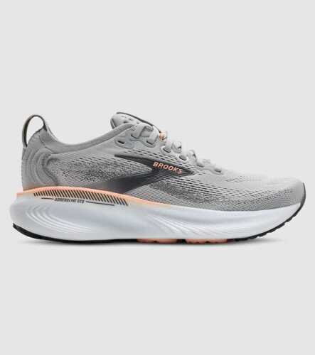 Brooks Adrenaline GTS 25 / Blackened Pearl (Womens) &mdash; Wide D - Grey/Blackened Pearl/Coral &mdash; US 8
