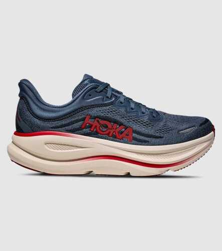 Hoka M Bondi 9 Wide (Mens) &mdash; Thunder Cloud / Vermillion &mdash; US 9.5