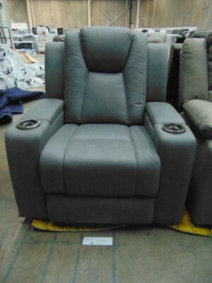 WHITEHAVEN Fabric single seater electric recliner- ASH