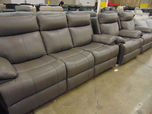 DNL HAILEBURY Leather 3 SEATER RECLINER Lounge + 2 SINGLE SEATER RECLINERS *GRAPH (SP)