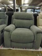 Sinclair Fabric 3-Piece recliner Lounge Suite with two single seater recliners.- STORM - 2