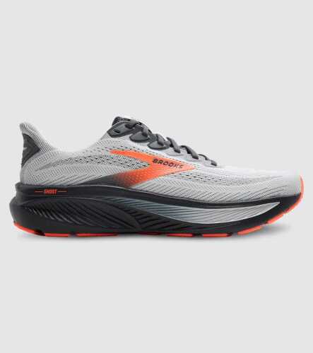 Brooks Ghost 17 / Oyster Mushroom / Orang / Ebony (Mens, 4E (X-Wide)) &mdash; Oyster Mushroom/Orange/Ebony &mdash; US 8.5